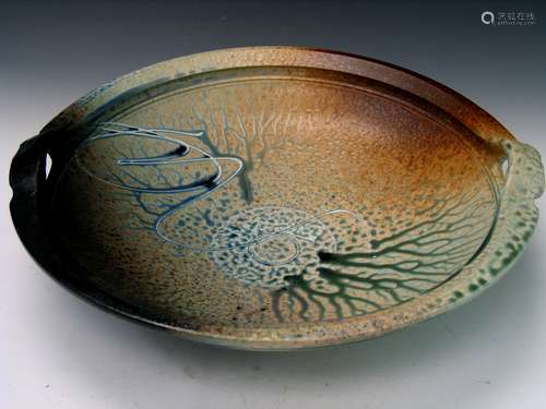 Salt Glazed Pottery Charger, Maker's Mark.