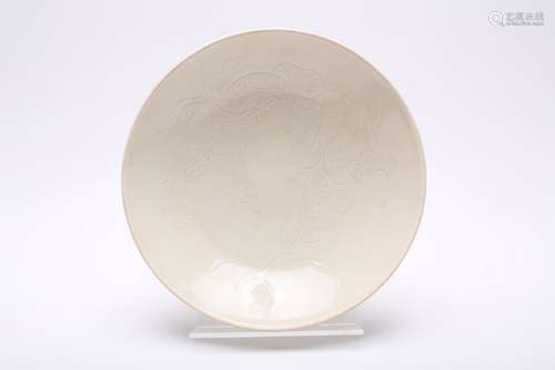 Chinese Ding Ware Porcelain Plate.