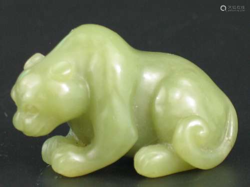Chinese Spinach Jade Carving of Beast