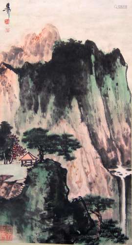 Chinese Painting Scroll, Water Color on Paper