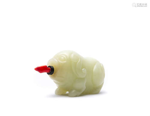 Chinese Carved Jade Snuff Bottle.