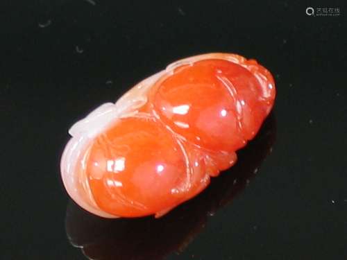 Chinese Carved Jadeite Pendant of a Gourd.