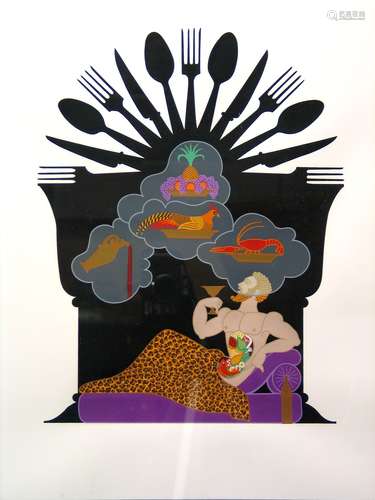 Gluttony, Serigraph on Paper, by Erte