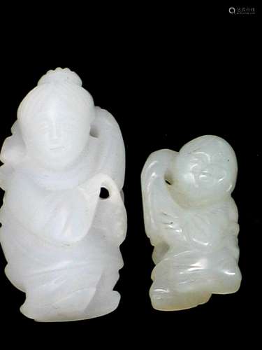 Two Chinese White Jade Carving.