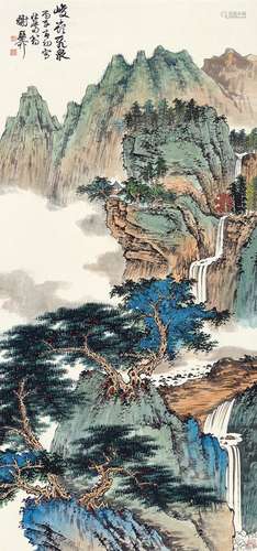 谢稚柳 山水 纸 轴