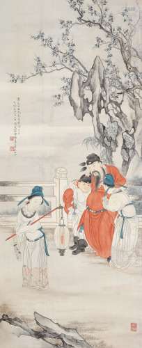 容祖椿 乙亥（1935年）作 太白醉酒 镜片 设色绢本