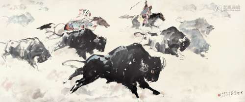 杨之光 甲申（2004年）作 大地惊雷 镜片 设色纸本