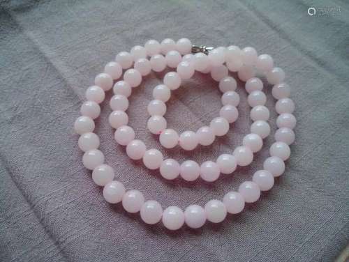 Natural Grade A Pink Jadeite Necklace