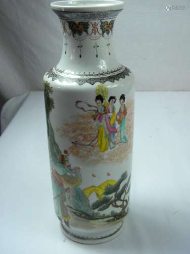 Antique Chinese Famille Ros3e Vase Marked China