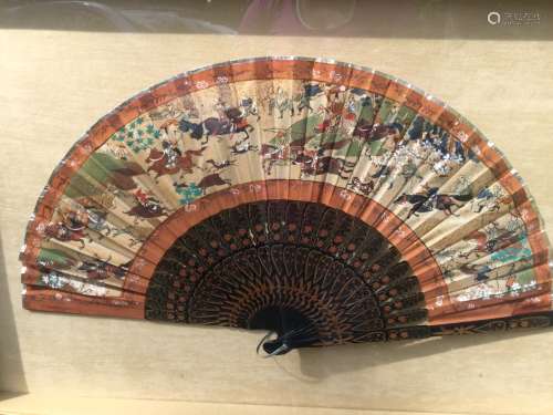 Antique Asian Fan Framed