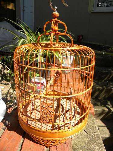 Antique Chinese Bamboo Bird Cage