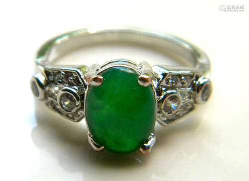 Grade A Icy Green Jadeite Ring