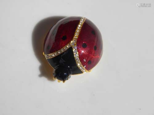 Silver Lady Bug Brooch Pin