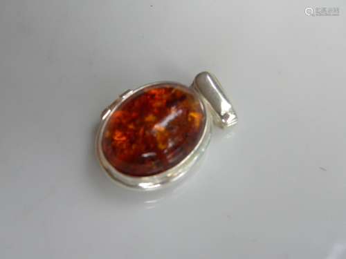 Natural Baltic Amber Silver Picture Box