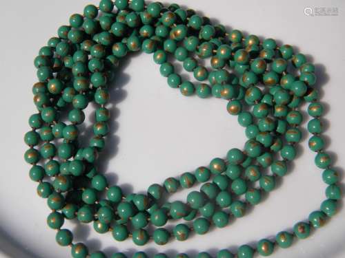 Natural Green Stone Bead Necklace