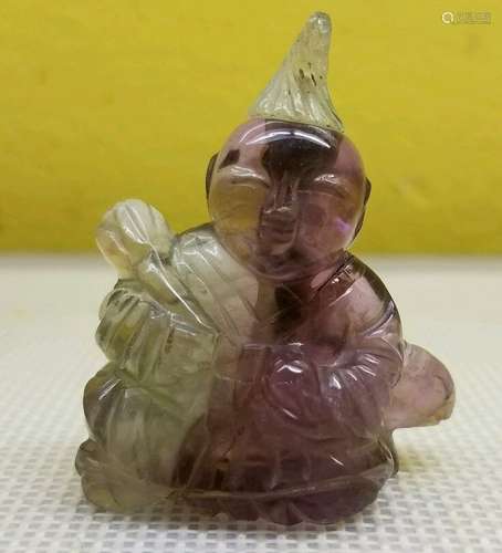 Antique Chinese Tourmaline Boy Snuff Bottle