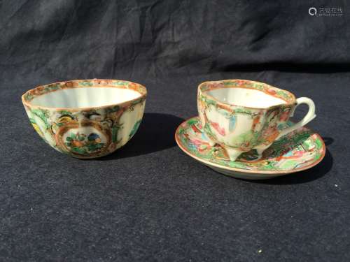 Group of Three 18th Century Antique Chinese Dishes Cup