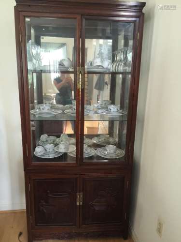 Antique Chinese Rosewood Display Cabinet
