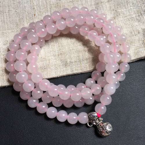 Natural Pink Jadeite Bead Necklace
