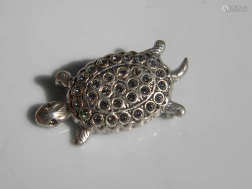 Silver Turtle Brooch Pin