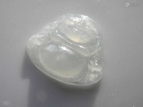 Natural Grade A White Jadeite Buddha Pendant