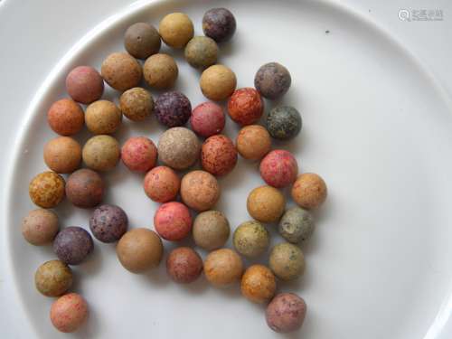 Antique Multi Color Marble Beads