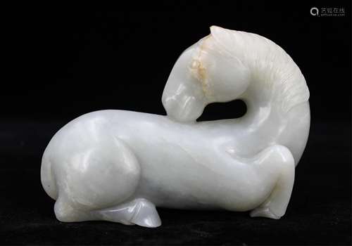 CHINESE WHITE JADE HORSE