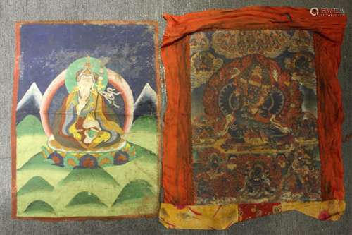 TWO 19TH CENTURY CHINESE TIBETAN THANGKAS