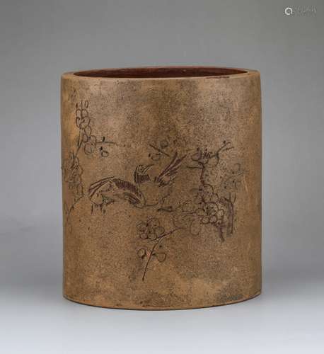 CHINESE YIXING ZISHA BRUSH POT