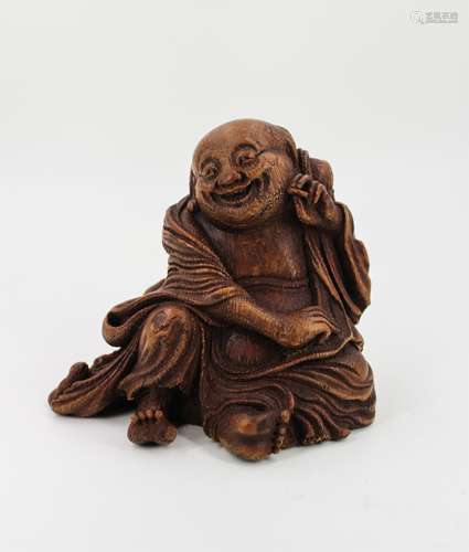 CHINESE BAMBOO CARVED BOY LIUHAI