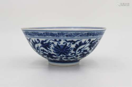 CHINESE BLUE AND WHITE FOLIAGE PORCELAIN BOWL