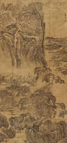 高简 1634～1707 山中高士 立轴 水墨纸本