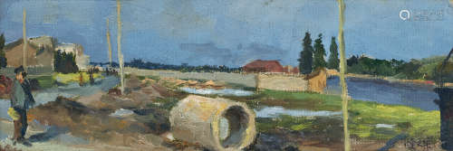 颜文樑 1893～1988 风景  布面油画