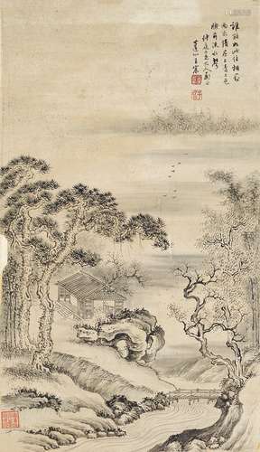 王宸 1720～1797 山水 立轴 水墨纸本