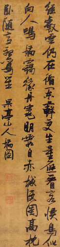 张瑞图 1570～1641  书法 立轴 水墨绢本