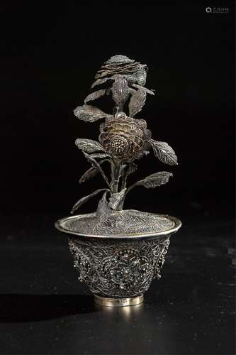 CHINESE SILVER WIRING FLOWER PLANTERS