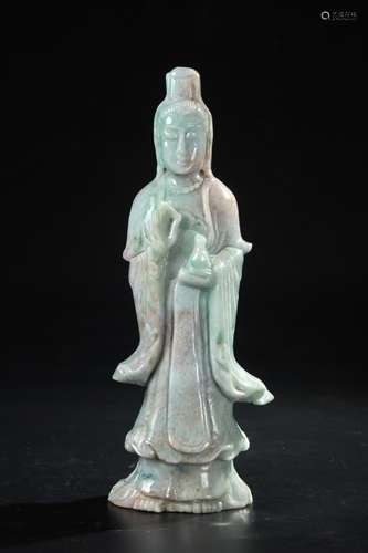 CHINESE JADEITE STANDING GUANYIN