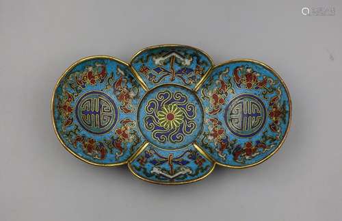 CHINESE CLOISONNE ENAMEL SAUCER