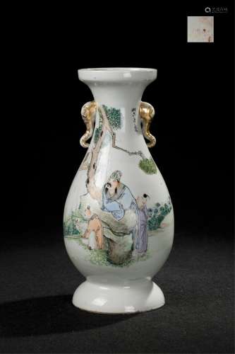 CHINESE QIANJIANG PAINTED PORCELAIN VASE