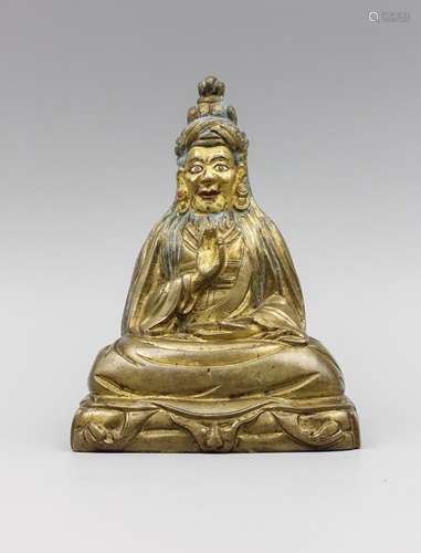 A RARE CHINESE BRONZE FIGURE OF MAHASIDDHA