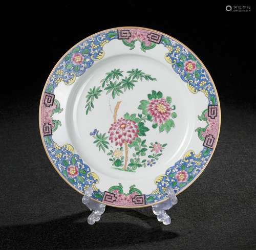 CHINESE FAMILLE ROSE PORCELAIN PLATE