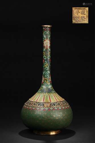 CHINESE CLOISONNE LONG NECK VASE