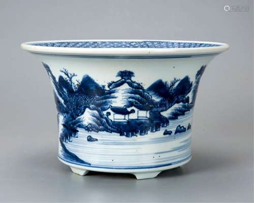 CHINESE BLUE AND WHITE PORCELAIN PLANTERS