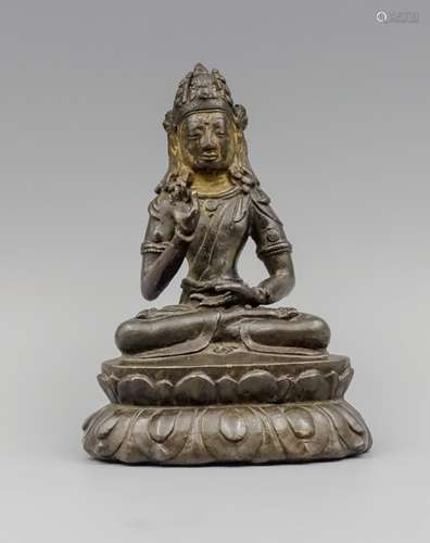 CHINESE BRONZE FIGURE OF SEATED BUDDHA