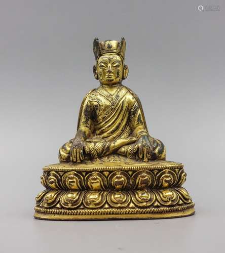 CHINESE GILT BRONZE FIGURE OF KARMA PAKSHI