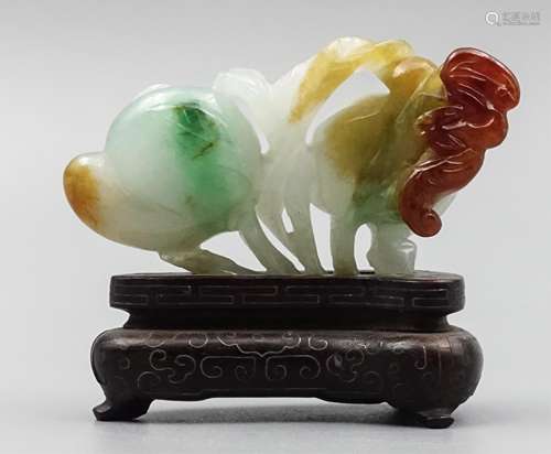 CHINESE TRI-COLOR JADEITE FLOWER GROUP