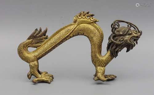 CHINESE GILT BRONZE DRAGON