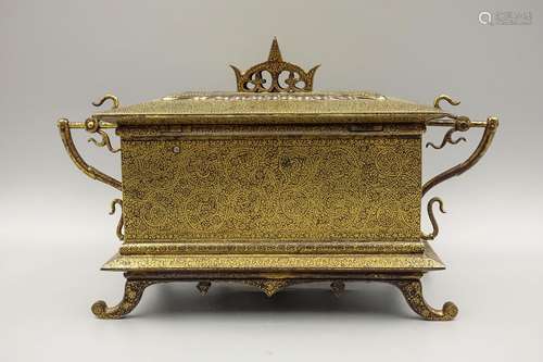 CHINESE GILT BRONZE JEWELRY BOX