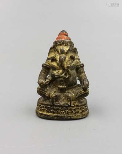 CHINESE GILT BRONZE FIGURE OF GANESHA