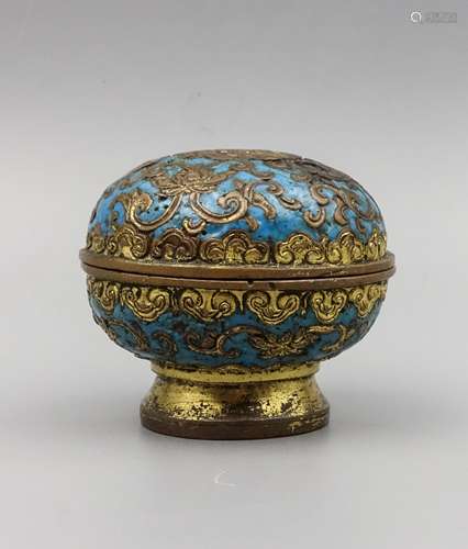 CHINESE CLOISONNE ENAMEL COVER BOX